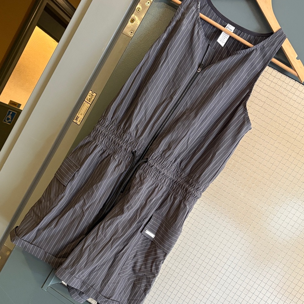 ZYIA Active Gray Pinstripe Jumpsuit